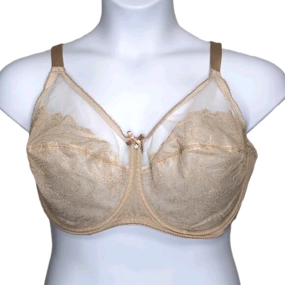 Wacoal Retro Chic Bra Size 42DDD Full Figure Underwire 855186 Beige Toast - Picture 1 of 9